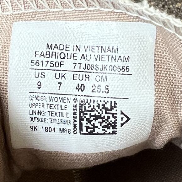 Converse All Star Slip On Beige Pinstriped Canvas Shoes Womens Sz 9 Stretch Back - Picture 11 of 11